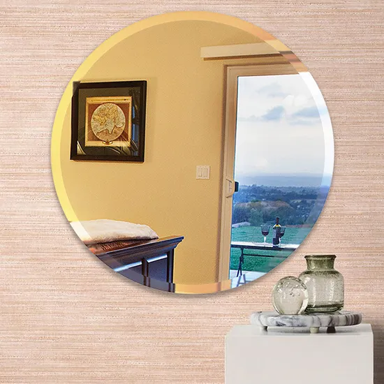3mm 4mm 5mm 6mm Home Mirror Wholesale Wall Mounted Unframed Frameless Dressing Vanity Beveled Round Rectangle Decorative Mirror Make-up Cosmetic Bathroom Mirror