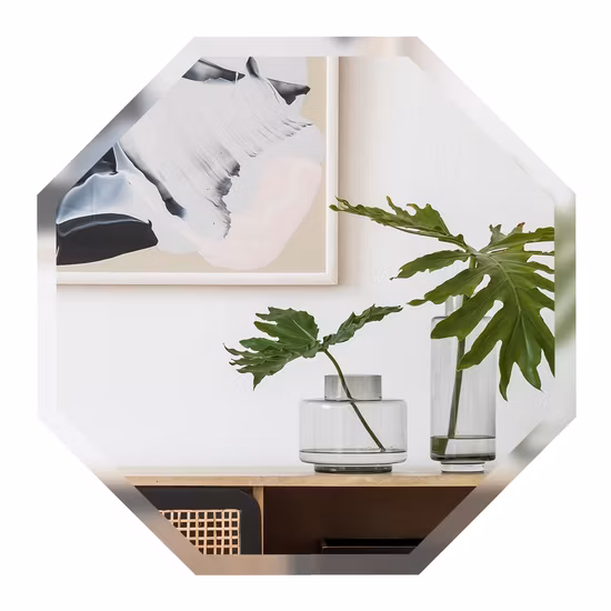 3mm 4mm 5mm 6mm Home Mirror Wholesale Wall Mounted Unframed Frameless Dressing Vanity Beveled Round Rectangle Decorative Mirror Make-up Cosmetic Bathroom Mirror