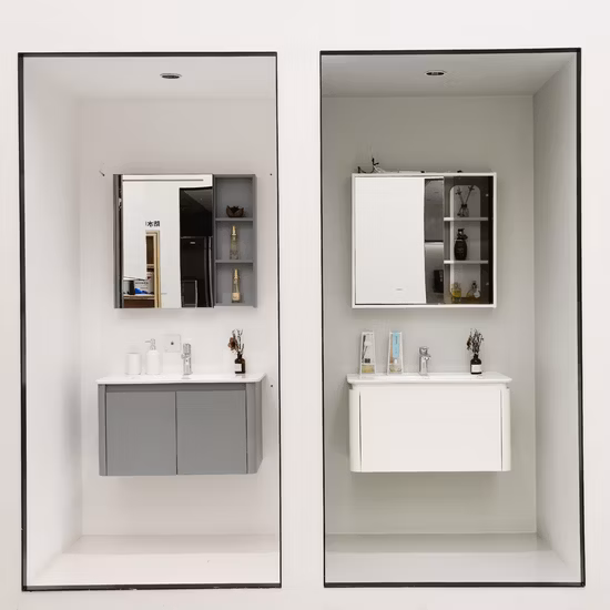 MDF Plywood Floor Mounted Type Bathroom Vanity Cabinet